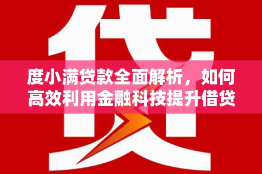 东昌府度小满贷款全面解析，如何高效利用金融科技提升借贷体验