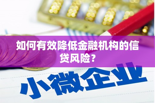 东昌府如何有效降低金融机构的信贷风险？