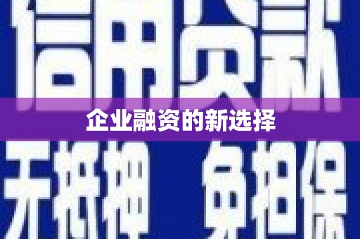 东昌府企业融资的新选择