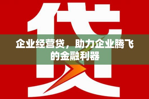 东昌府企业经营贷，助力企业腾飞的金融利器