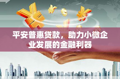 东昌府平安普惠贷款，助力小微企业发展的金融利器