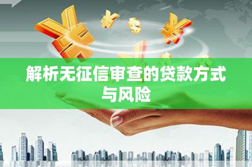 东昌府解析无征信审查的贷款方式与风险