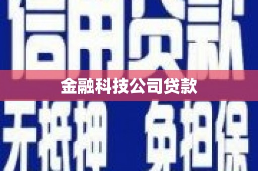 东昌府金融科技公司贷款
